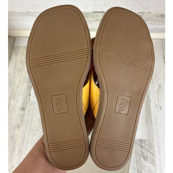 Soul Naturalizer Women’s 6 Joyful Amberglow Yellow Floral Slip-On Sandals NEW - Picture 7 of 9